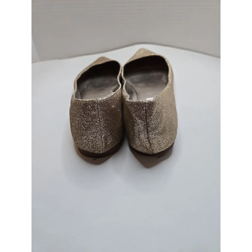 Steve Madden Women's Gold Glitter Pointed-Toe Ballet Flat Size 6.5 - Picture 4 of 7